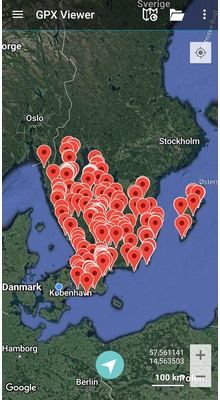 Fugletårne i Sydsverige. GPX-fil