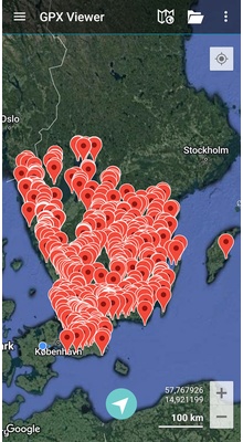 Shelters i Sydsverige. GPX-fil