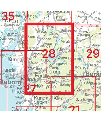 Lerum Sverigeserien - Topo50 - blad 28