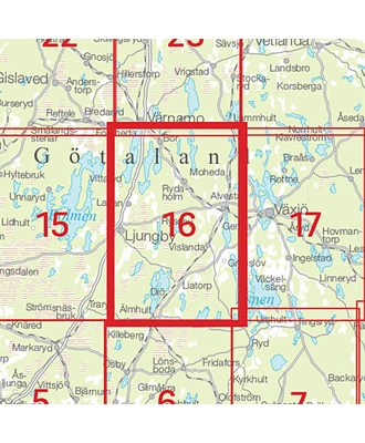 Ljungby Sverigeserien - Topo50 - blad 16