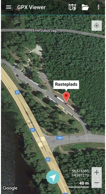 Rastepladser i Sverige. GPX-fil