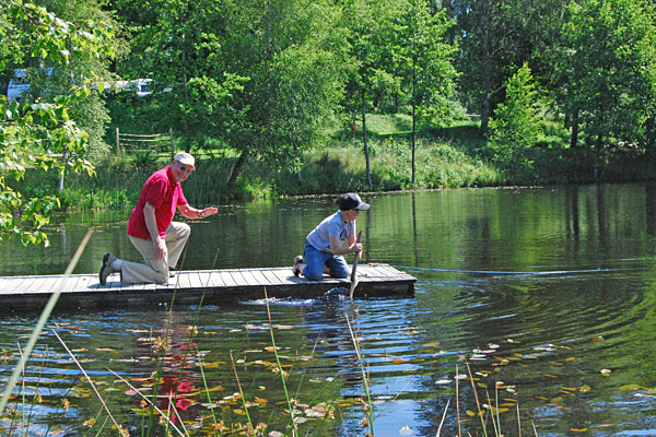 Badesø go fiskedam på Våxtorps Camping