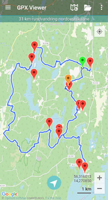 31 km rundvandring i Nordøstskåne GPX-fil