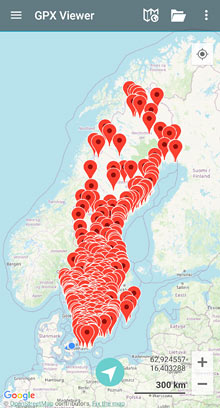 Rastepladser ved veje i Sverige GPX-fil