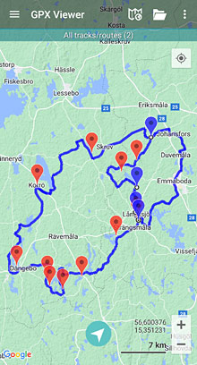 Utvandraleden cykelrute GPX-fil