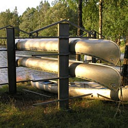 Kanoleje hos Stisses kanoudlejning ved Rönne å, Sverige
