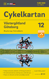 Cykelkort 12 - Västergötland/Göteborg. Målestok 1:90.000