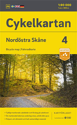 Cykelkartan 4 - Skåne nordøst. Målestok 1:90.000