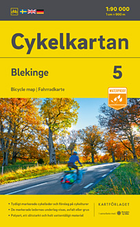 Cykelkartan 5 - Blekinge midt og øst. Målestok 1:90.000