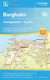 Borgholm Sverigeserien - Topo50 - blad 10. Målestok 1:50.000