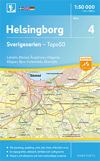 Helsingborg Sverigeserien - Topo50 - blad 4. Målestok 1:50.000
