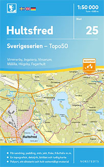 Hultsfred Sverigeserien - Topo50 - blad 25. Målestok 1:50.000