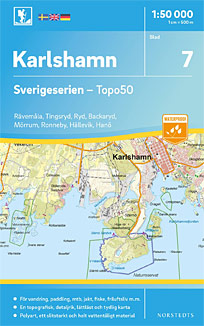Karlshamn Sverigeserien - Topo50 - blad 7. Målestok 1:50.000