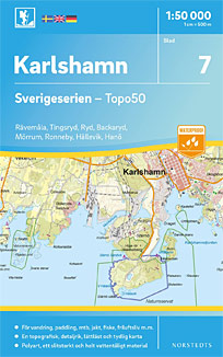 Växjö Sverigeserien - Topo50 - blad 7. Målestok 1:50.000