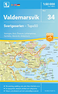 Valdemarsvik Sverigeserien - Topo50 - blad 34. Målestok 1:50.000