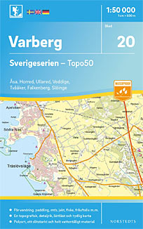 Varberg Sverigeserien - Topo50 - blad 20. Målestok 1:50.000