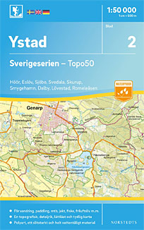 Ystad Sverigeserien - Topo50 - blad 2. Målestok 1:50.000