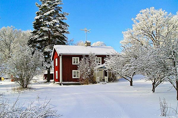 Vinter i ødegården nær Gränna